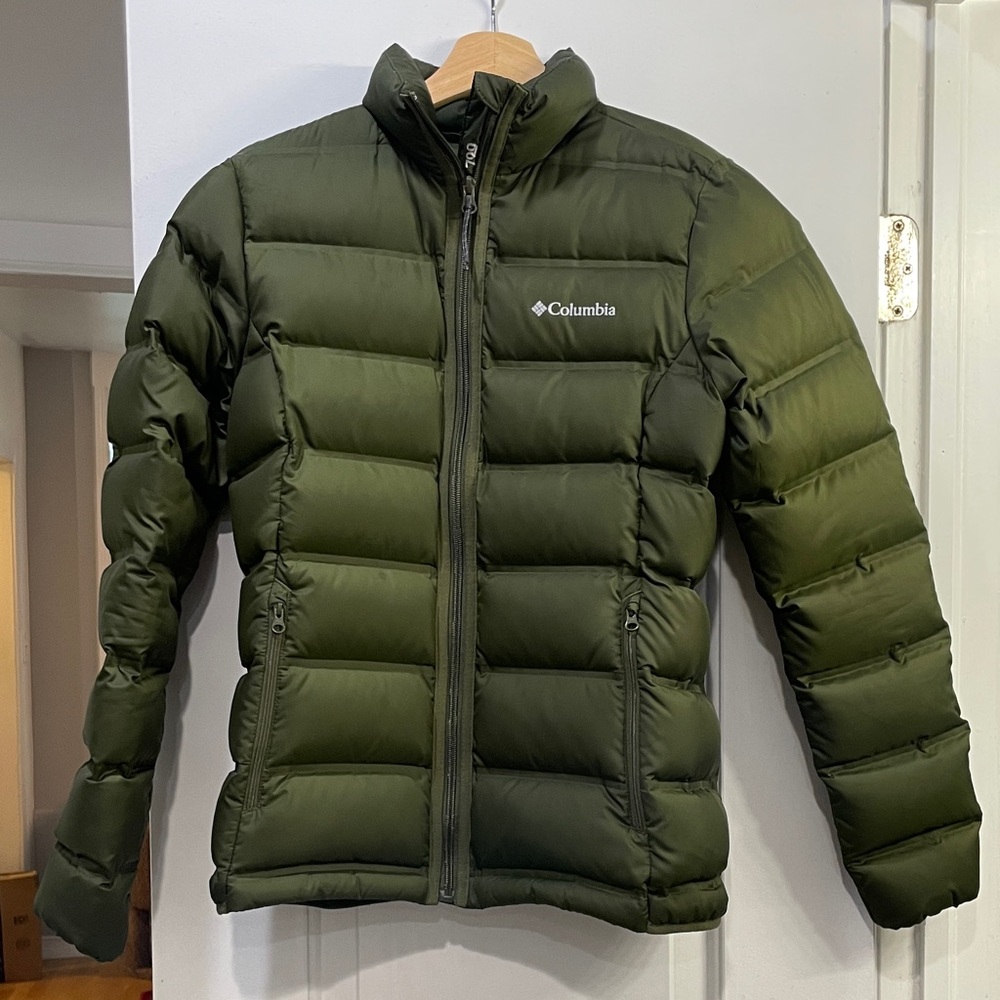 Columbia Women’s Green Down Puffer Jacket Coat Size Small